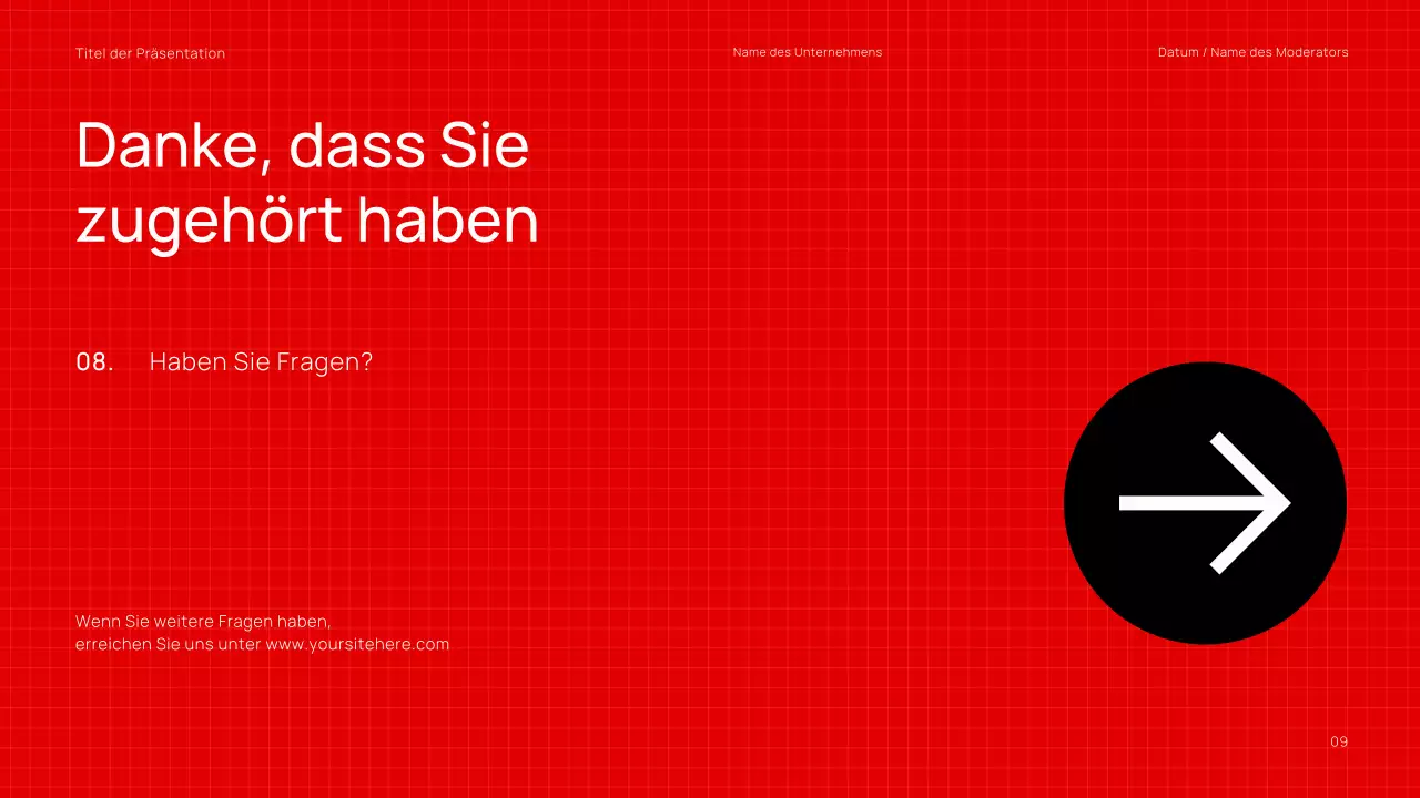 Minimalistische, trendige Webinar-Präsentation in Schwarz und Rot für Unternehmen