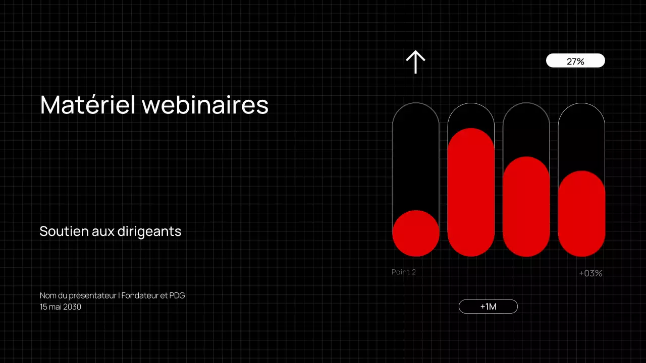 Présentation d'un webinaire d'entreprise minimaliste, tendance, noir et rouge