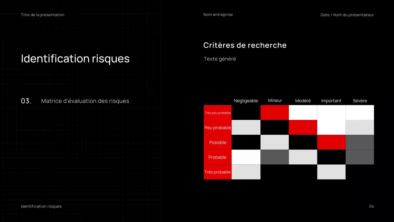 Présentation d'un webinaire d'entreprise minimaliste, tendance, noir et rouge