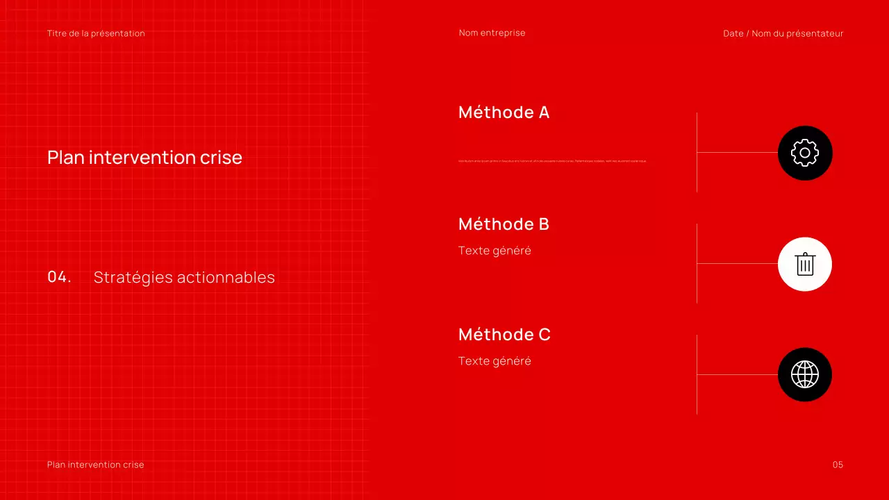 Présentation d'un webinaire d'entreprise minimaliste, tendance, noir et rouge