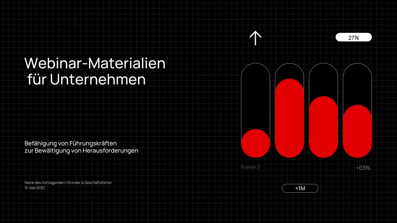 Minimalistische, trendige Webinar-Präsentation in Schwarz und Rot für Unternehmen