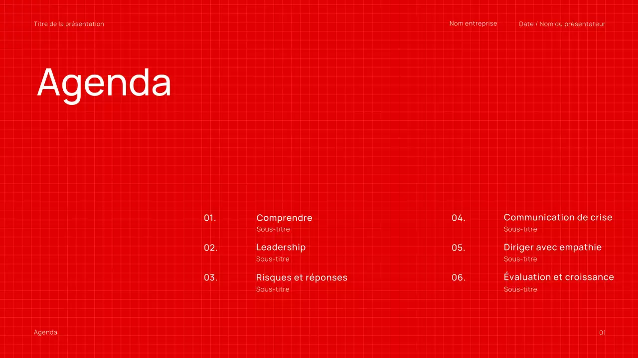 Présentation d'un webinaire d'entreprise minimaliste, tendance, noir et rouge