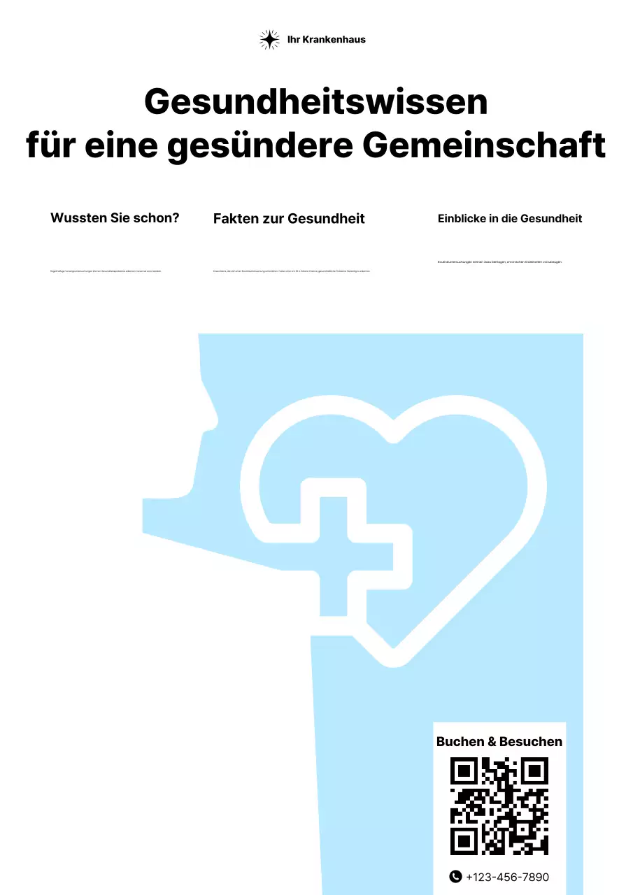 Blaues modernes Gesundheitswesen Ankündigung