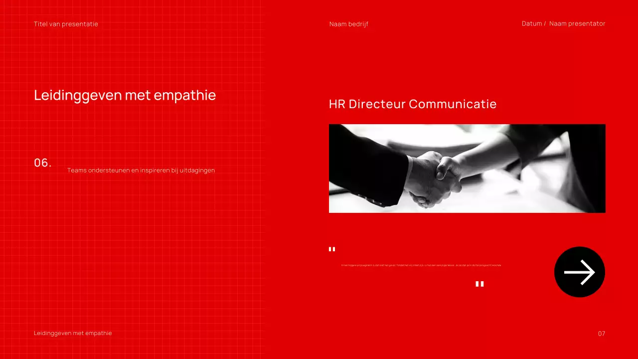 Minimalistische, trendy zwart-rode zakelijke webinar-presentatie