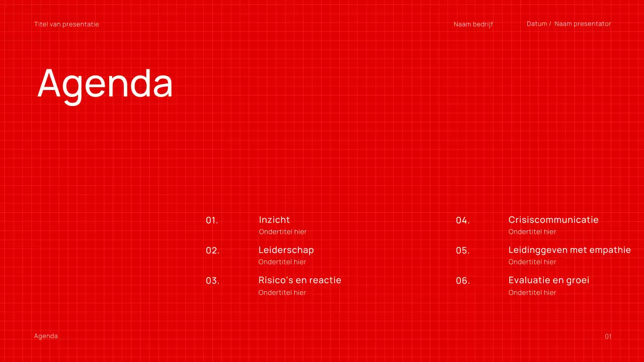 Minimalistische, trendy zwart-rode zakelijke webinar-presentatie