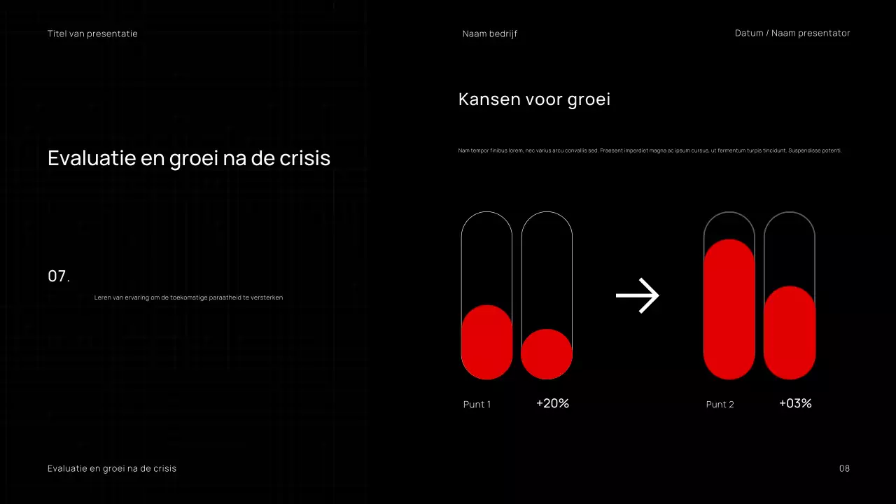 Minimalistische, trendy zwart-rode zakelijke webinar-presentatie