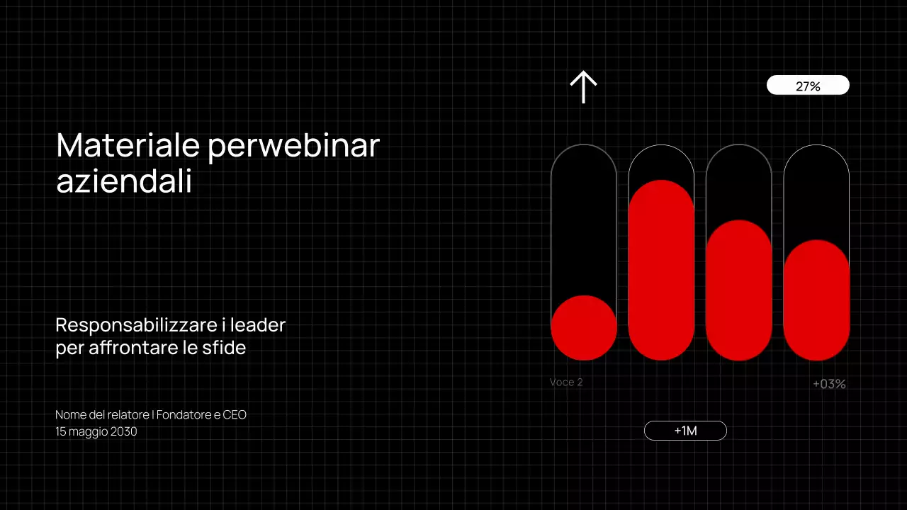 Presentazione webinar aziendale minimalista e trendy in nero e rosso