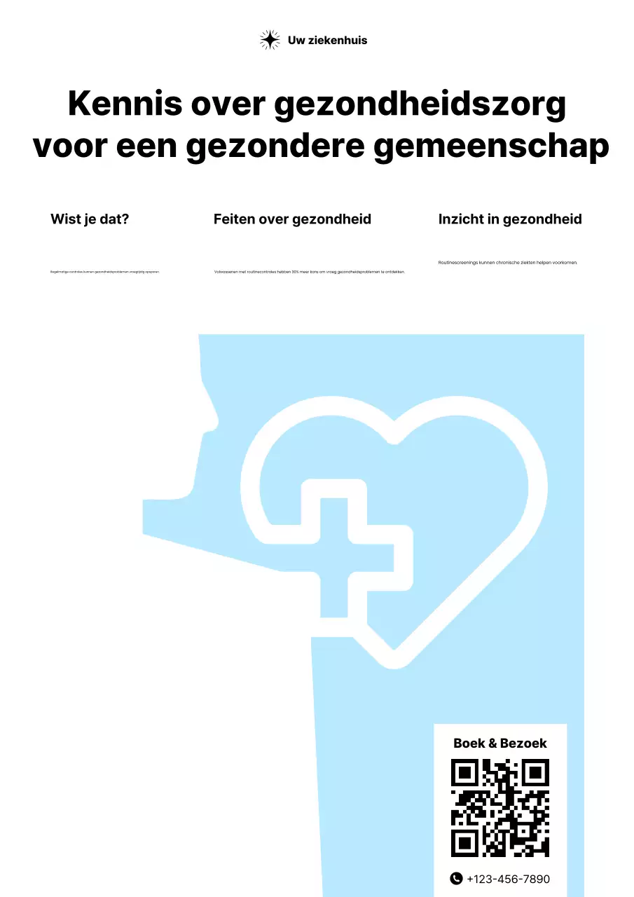 Blauwe moderne gezondheidszorg aankondiging