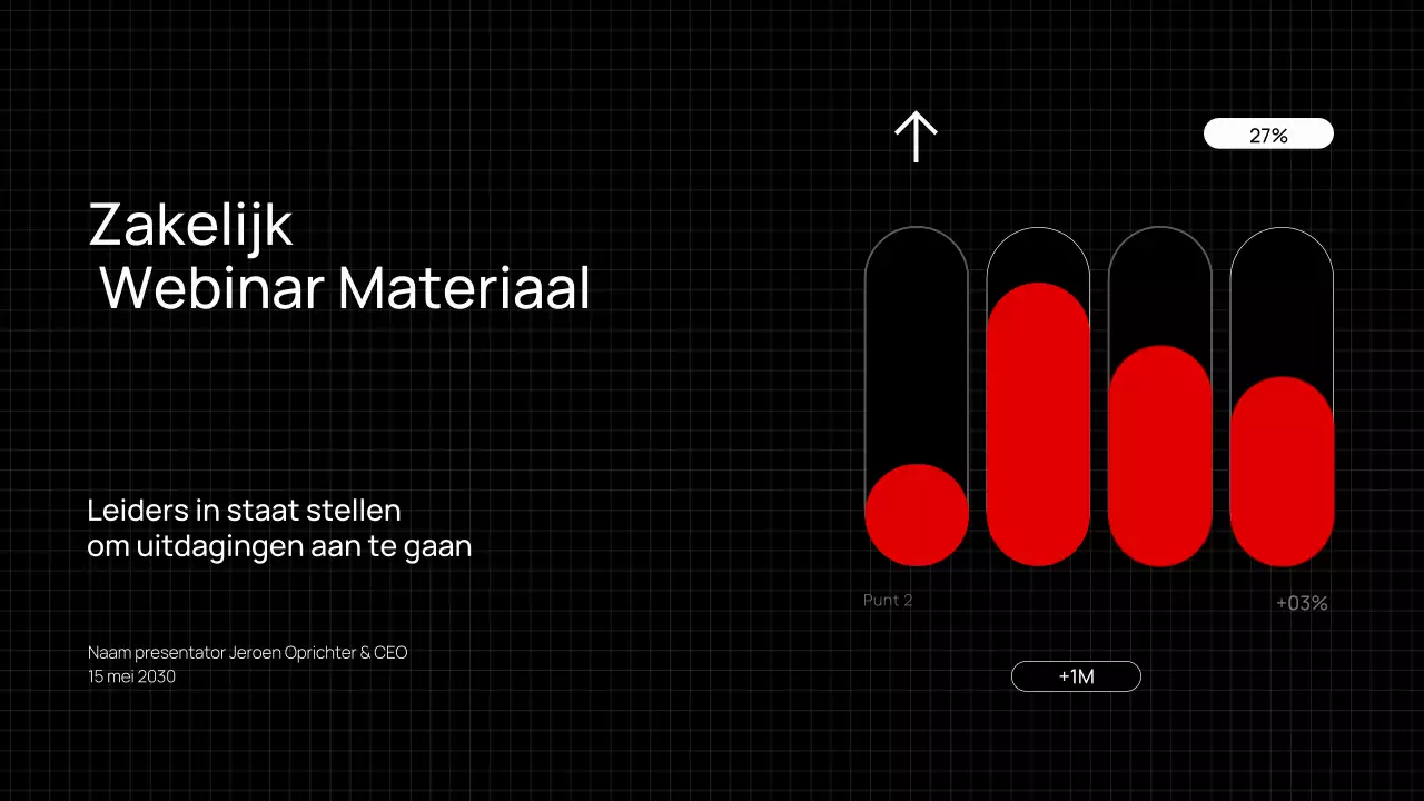 Minimalistische, trendy zwart-rode zakelijke webinar-presentatie