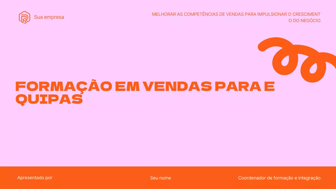 Apresentação da formação em vendas para equipas