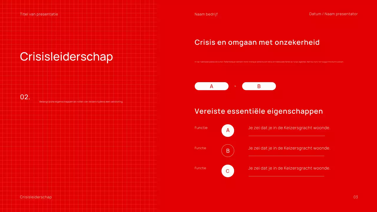 Minimalistische, trendy zwart-rode zakelijke webinar-presentatie