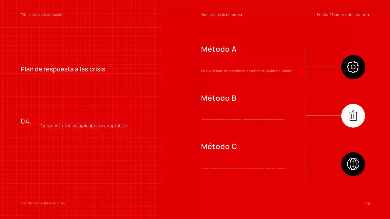 Presentación de seminario web empresarial minimalista y moderna en rojo y negro