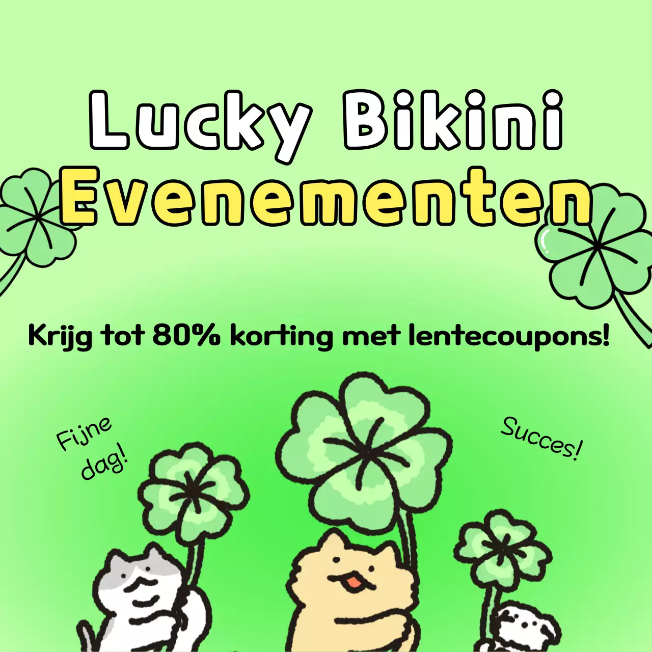 Een mooie couponadvertentie voor de lente in chartreuse en geel