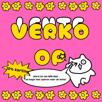 Roze en geel voor een leuke lenteverkoopadvertentie