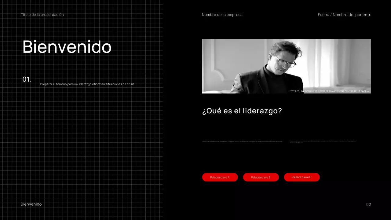 Presentación de seminario web empresarial minimalista y moderna en rojo y negro