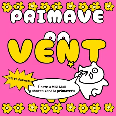 Rosa y amarillo para un bonito anuncio de rebajas de primavera