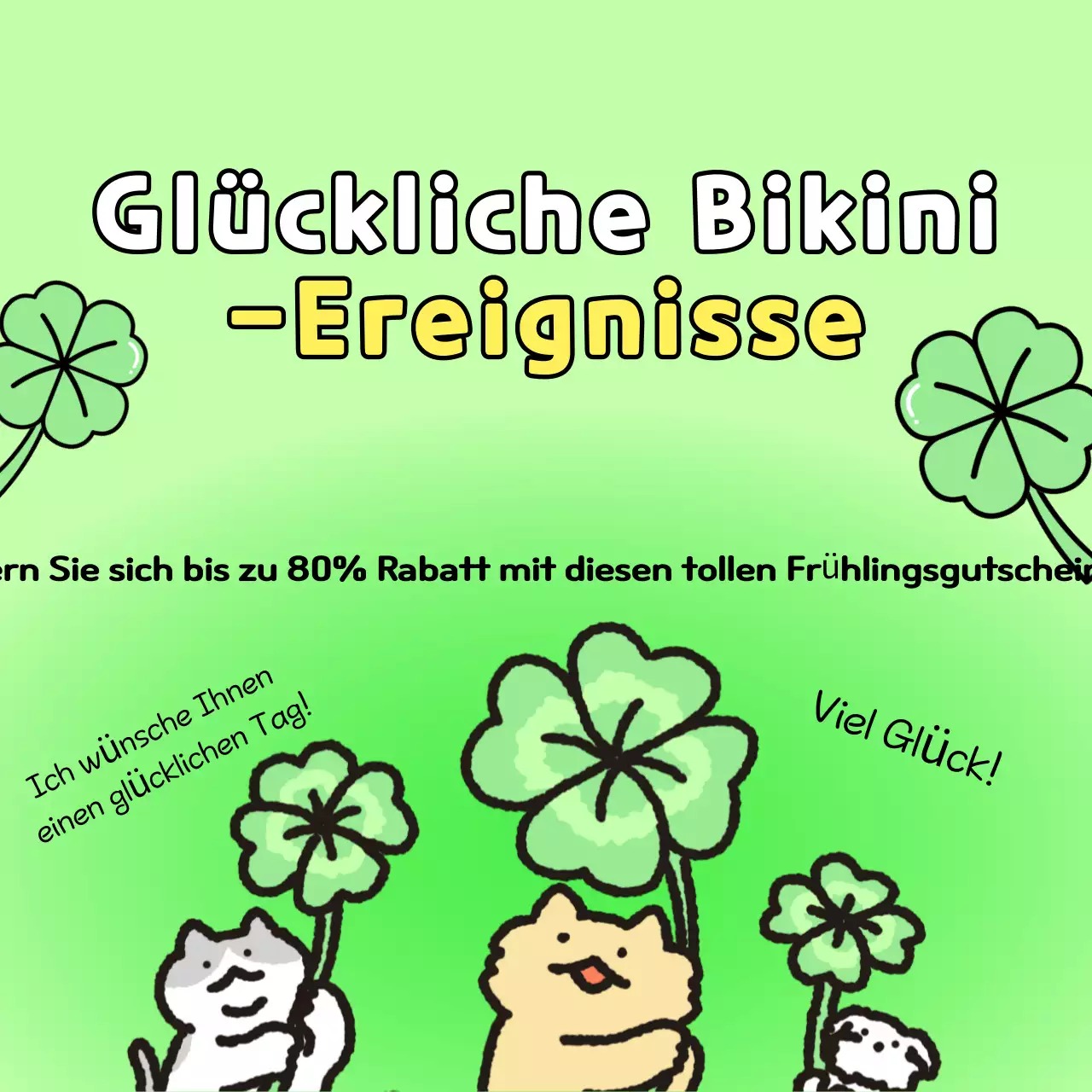 Eine hübsche Frühlings-Gutscheinwerbung in Chartreuse und Gelb
