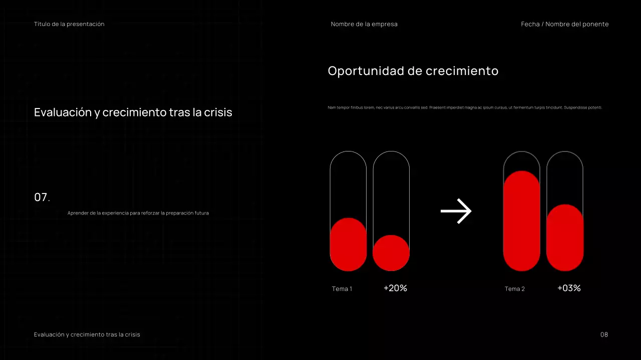 Presentación de seminario web empresarial minimalista y moderna en rojo y negro