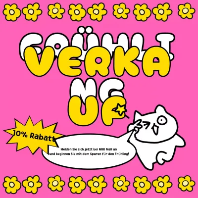 Rosa und gelb für eine hübsche Frühlingsverkaufsanzeige