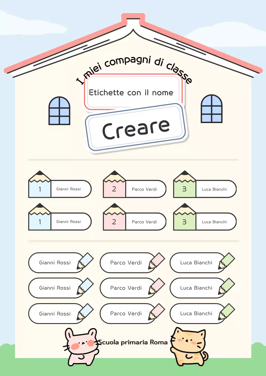 Simpatica targhetta con nome in azzurro