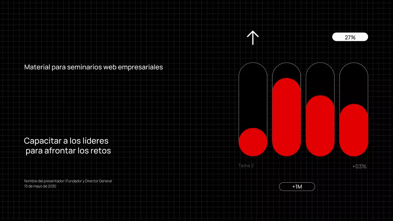 Presentación de seminario web empresarial minimalista y moderna en rojo y negro