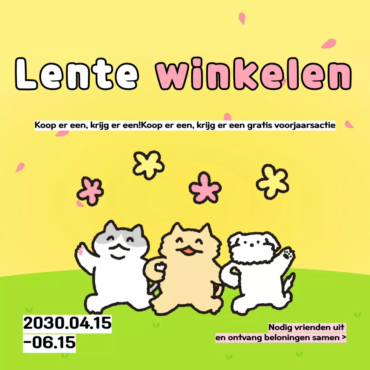 Maak reclame voor een mooie voorjaarsuitverkoop in geel en chartreuse