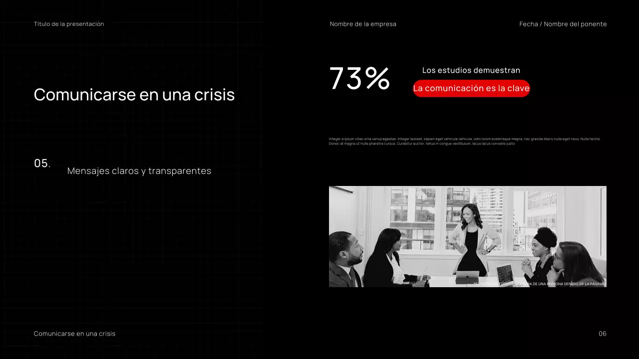 Presentación de seminario web empresarial minimalista y moderna en rojo y negro