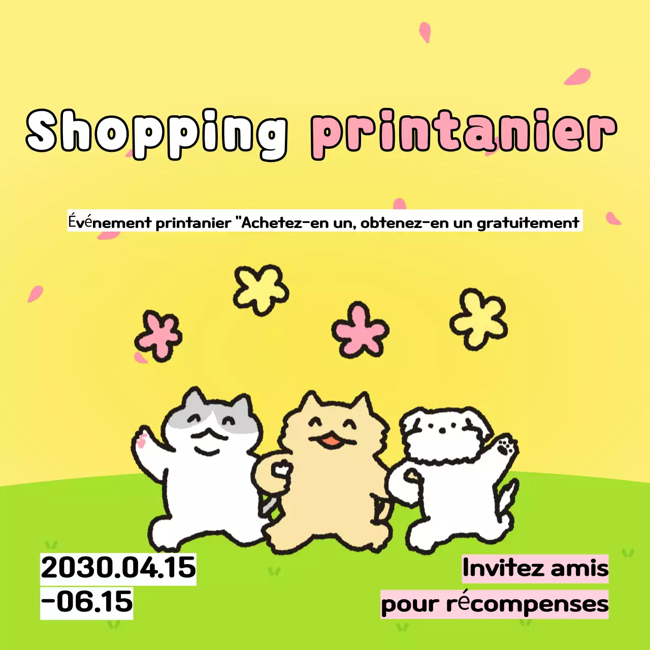 Annoncez une jolie vente de printemps en jaune et chartreuse