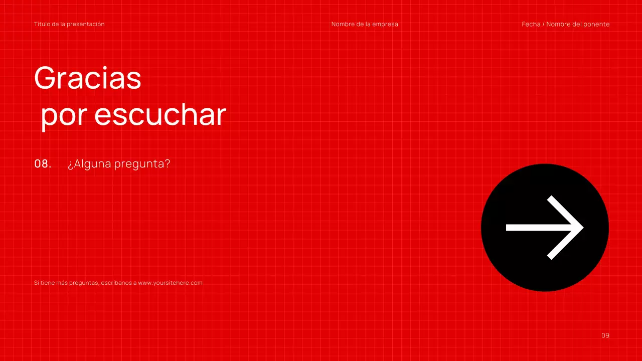 Presentación de seminario web empresarial minimalista y moderna en rojo y negro