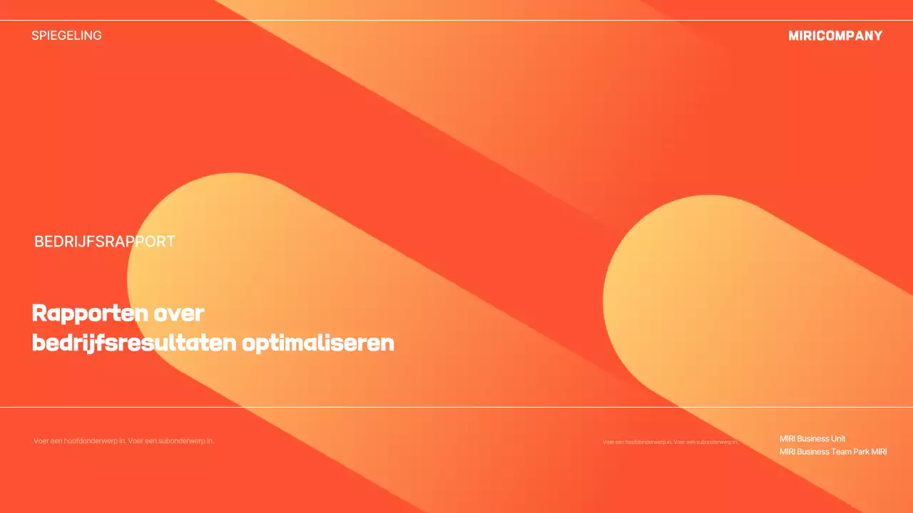 Orange Moderne Bedrijfsrapportage Analytics