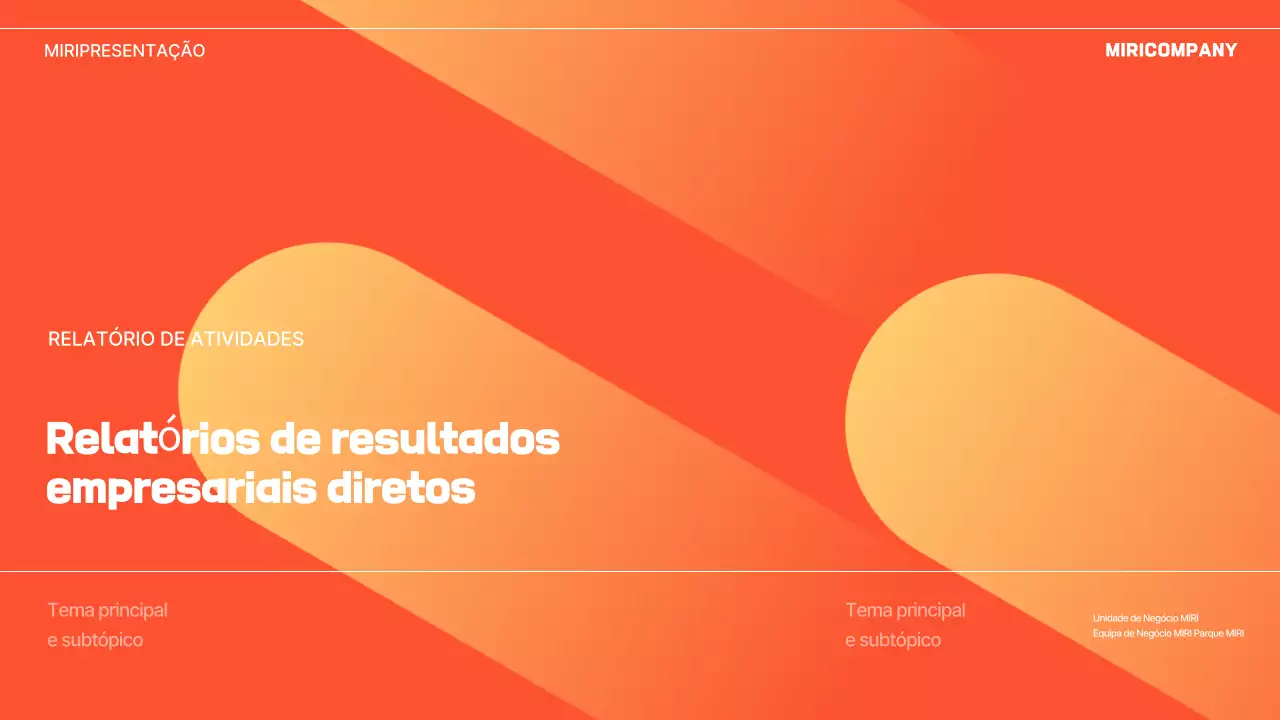 Análise de relatórios comerciais modernos da Orange