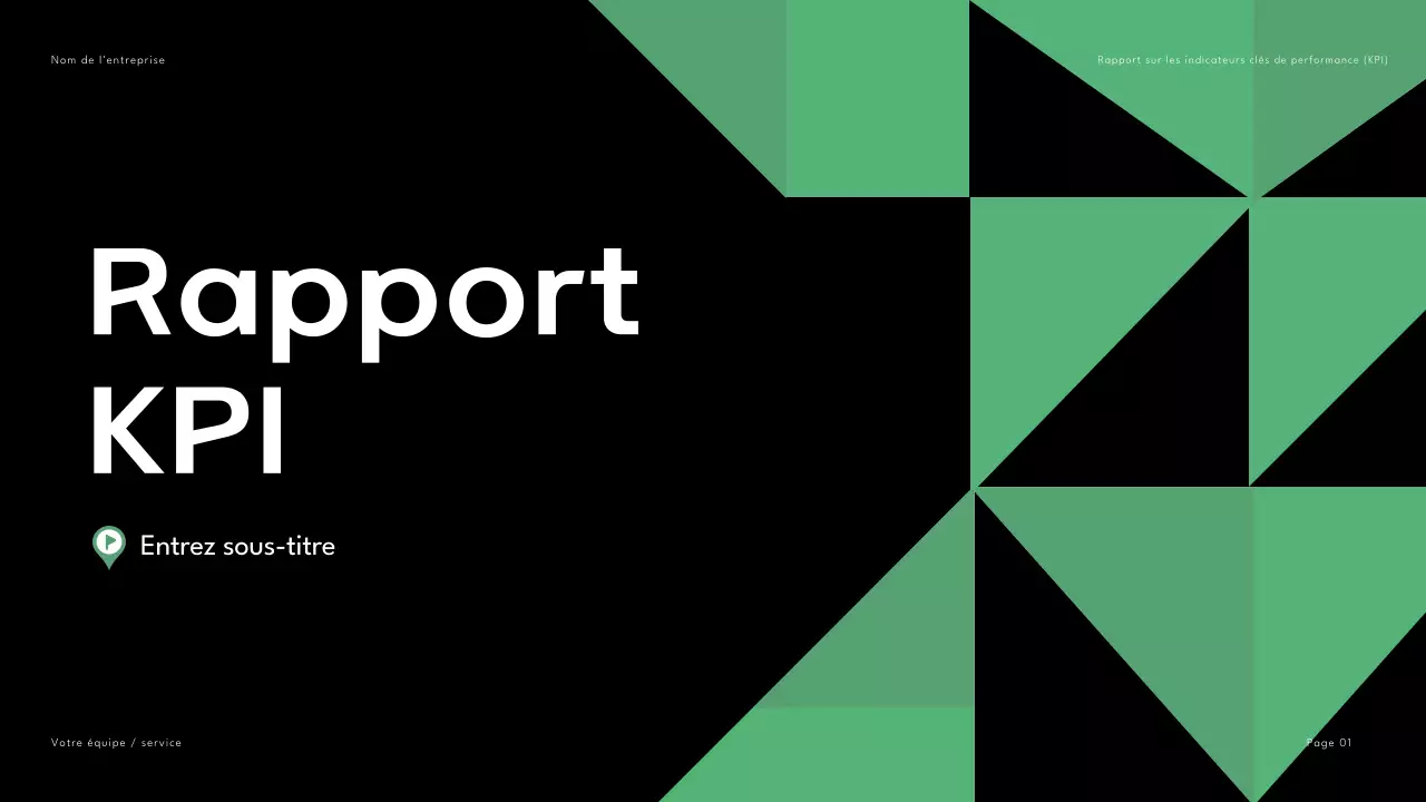 Présentation du rapport marketing noir vert géométrique