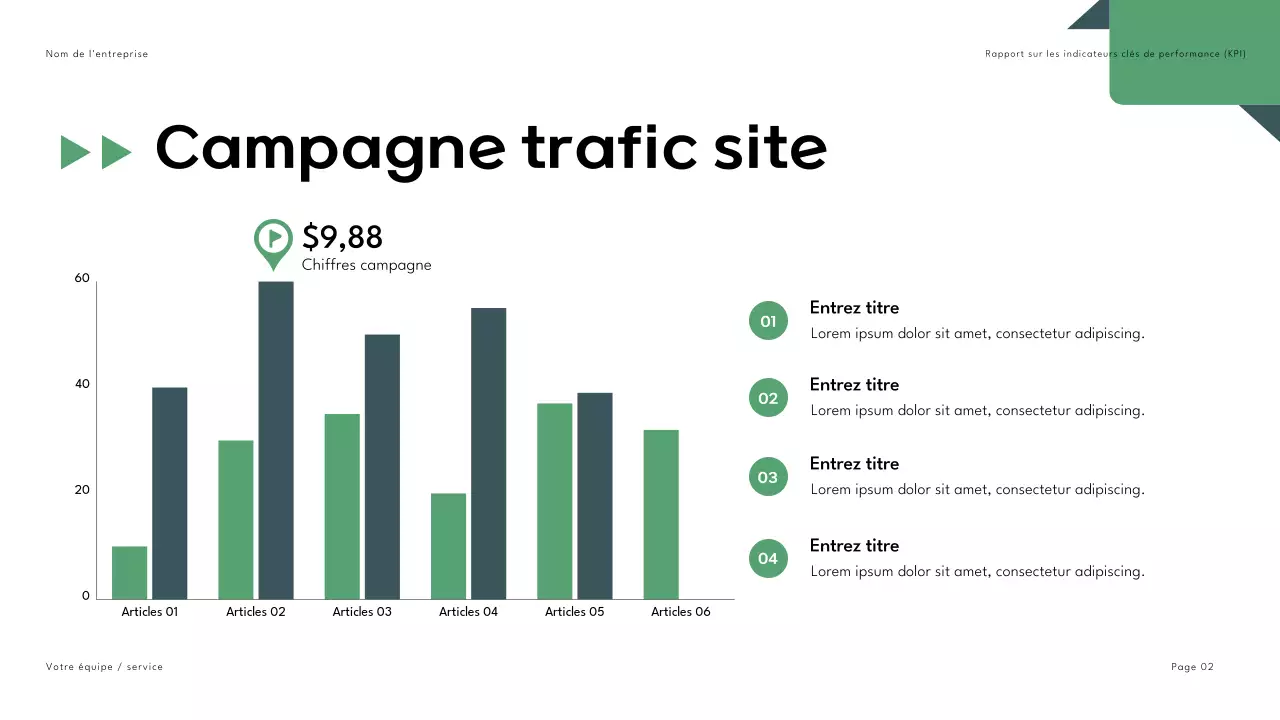 Présentation du rapport marketing noir vert géométrique