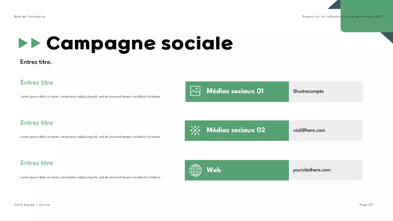 Présentation du rapport marketing noir vert géométrique