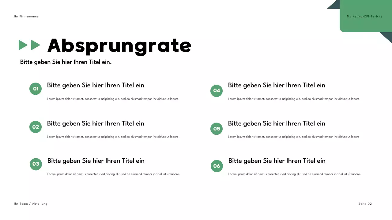 Schwarz Grün Geometrisch Marketing Bericht Präsentation