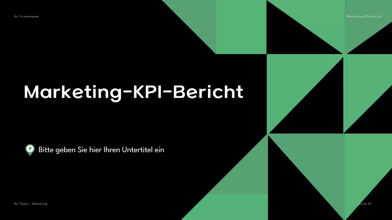 Schwarz Grün Geometrisch Marketing Bericht Präsentation