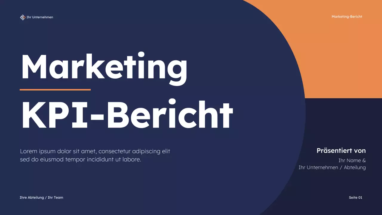 Navy Modern Marketing Bericht Präsentation