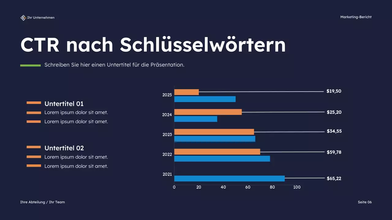 Navy Modern Marketing Bericht Präsentation