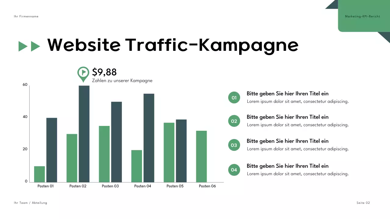 Schwarz Grün Geometrisch Marketing Bericht Präsentation