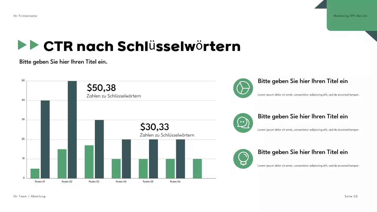 Schwarz Grün Geometrisch Marketing Bericht Präsentation