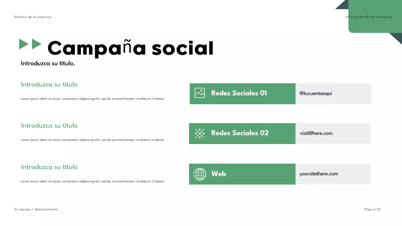 Negro Verde Geométrico Informe de Marketing Presentación
