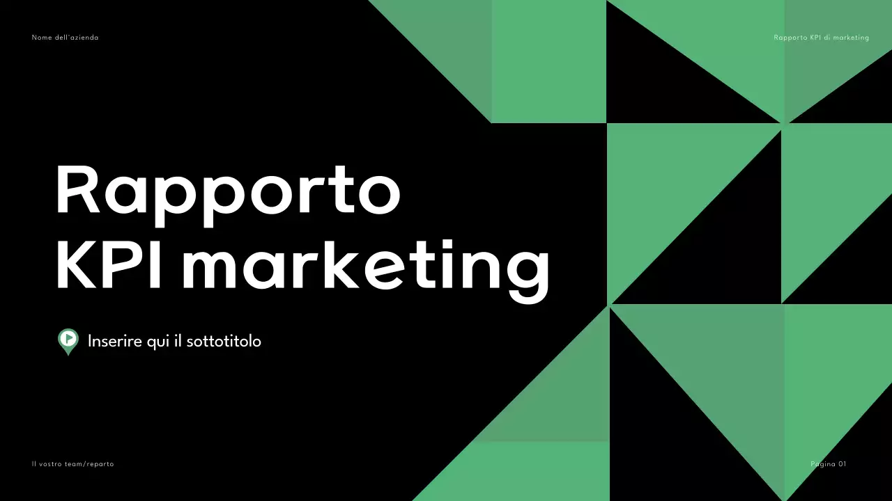 Nero Verde Geometrico Relazione di marketing Presentazione