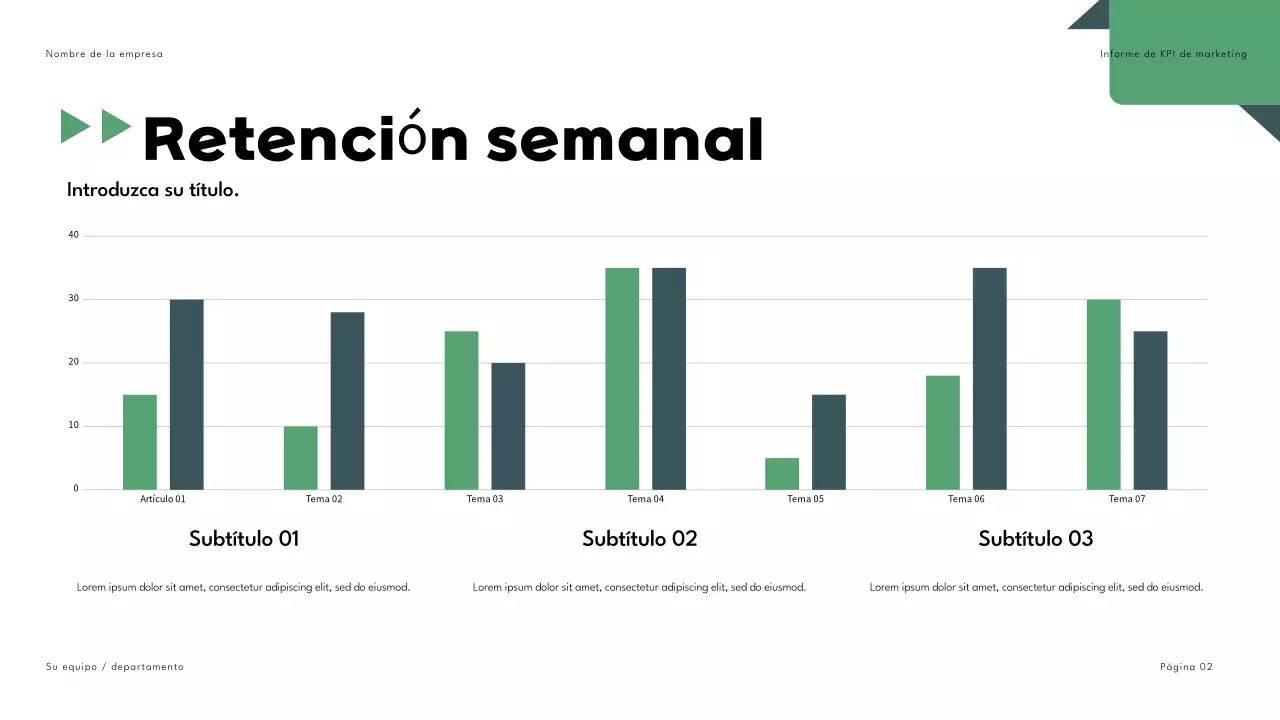 Negro Verde Geométrico Informe de Marketing Presentación