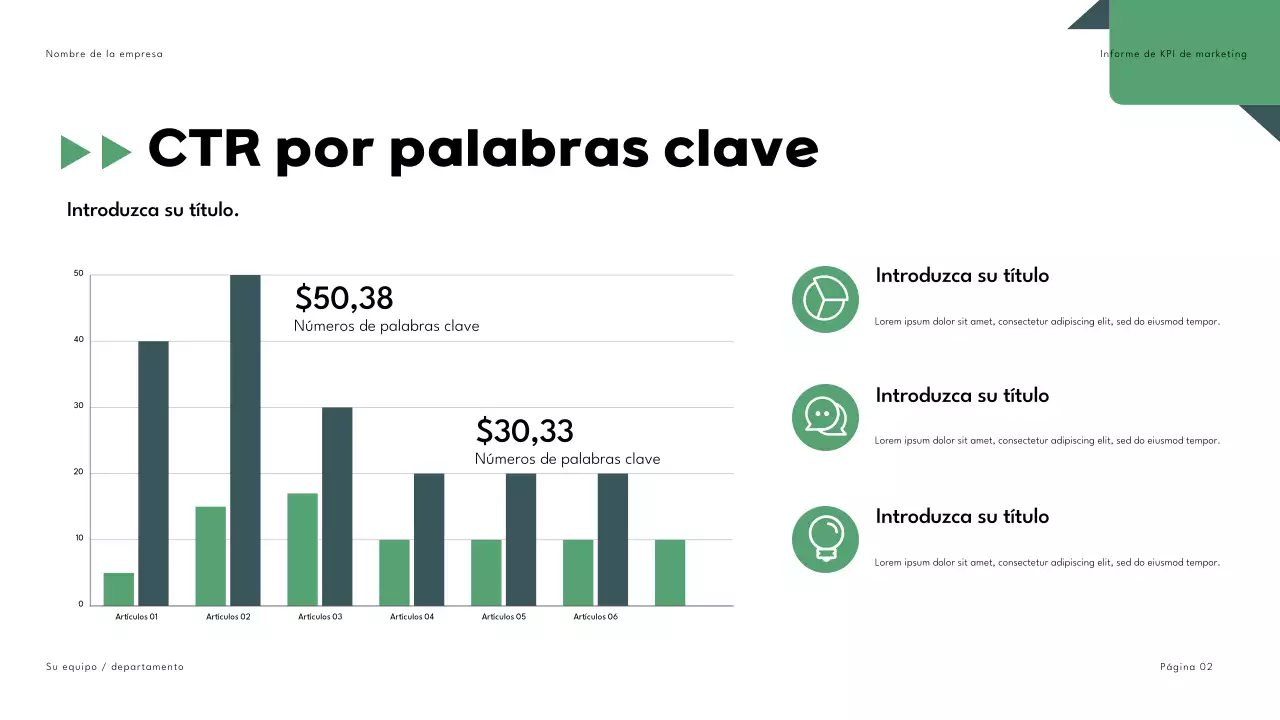 Negro Verde Geométrico Informe de Marketing Presentación