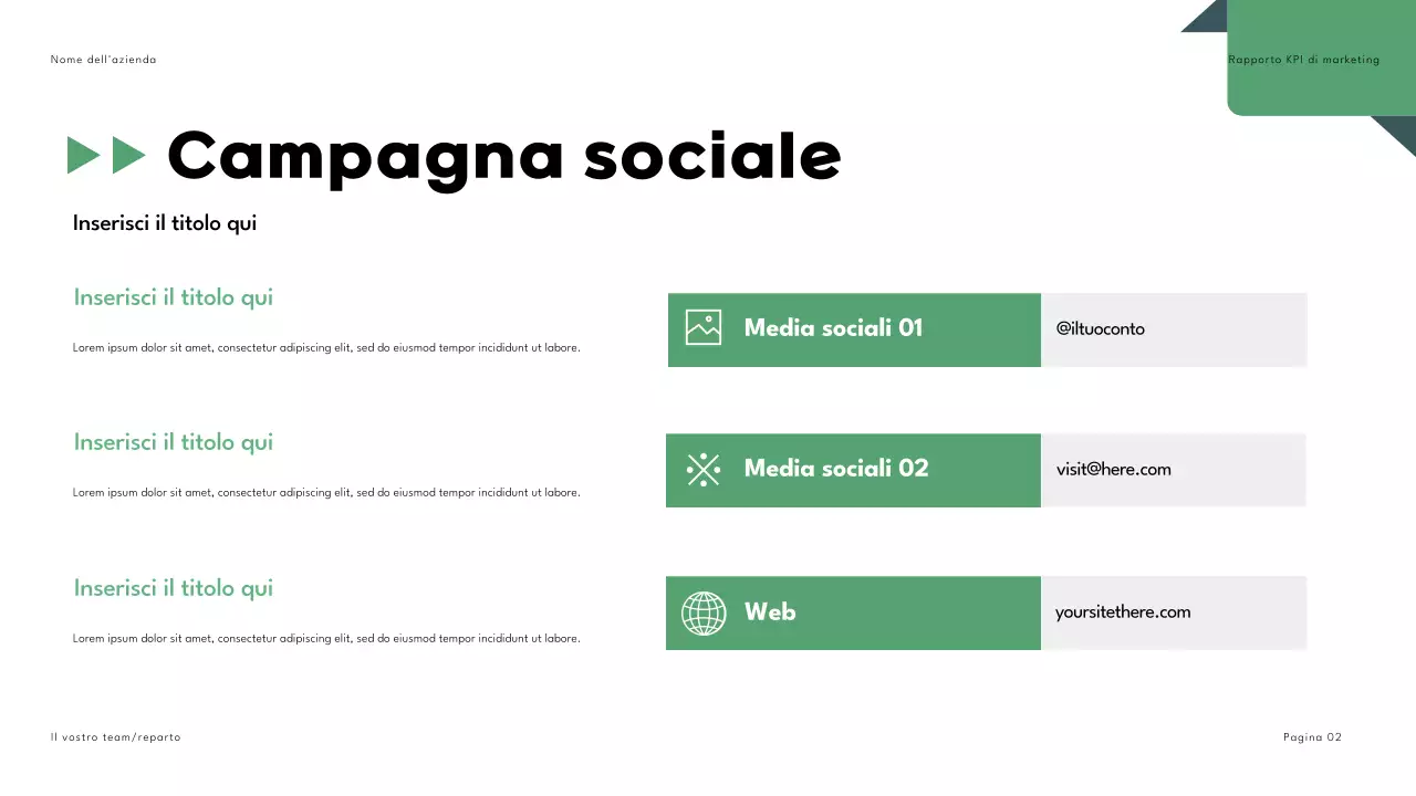 Nero Verde Geometrico Relazione di marketing Presentazione