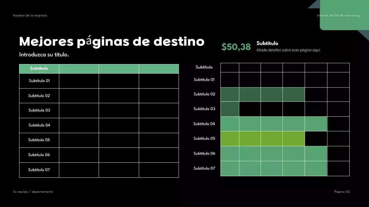 Negro Verde Geométrico Informe de Marketing Presentación