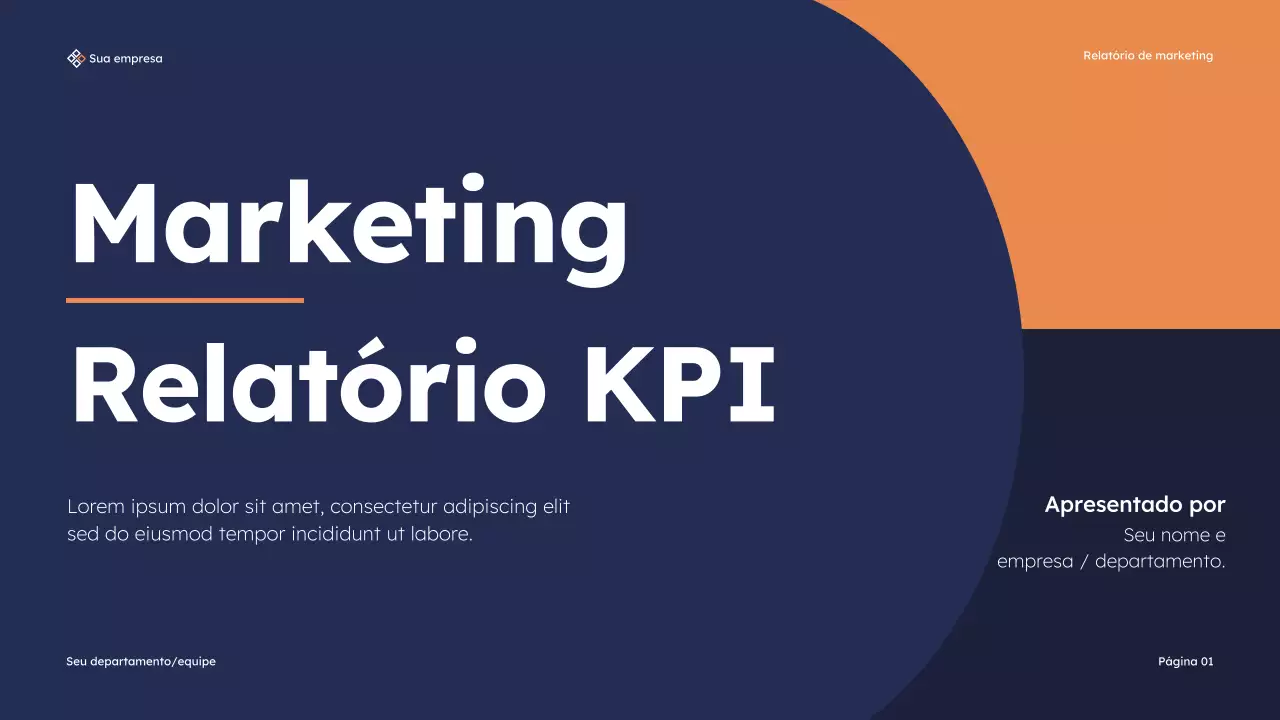 Apresentação do relatório de marketing moderno da Marinha