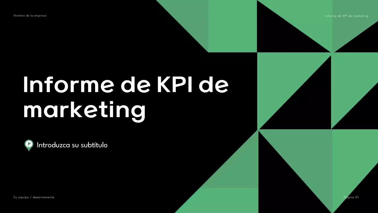 Negro Verde Geométrico Informe de Marketing Presentación