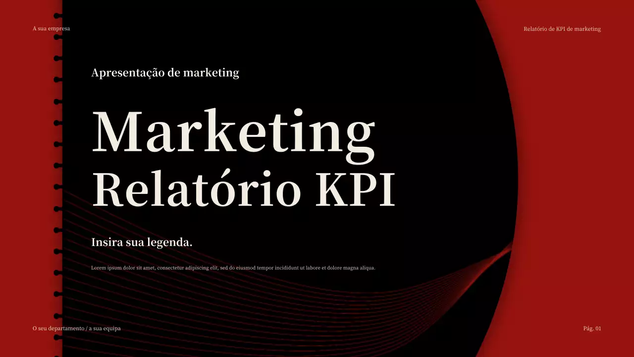 Apresentação do relatório de marketing da Red Modern