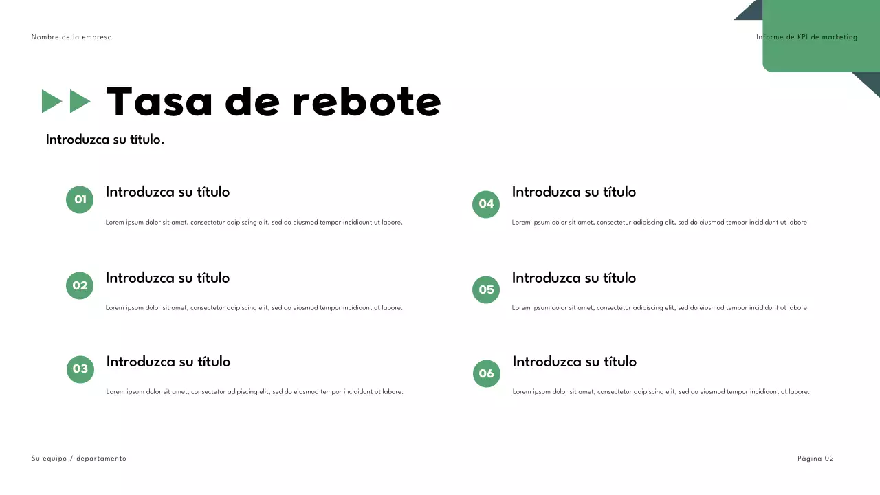 Negro Verde Geométrico Informe de Marketing Presentación